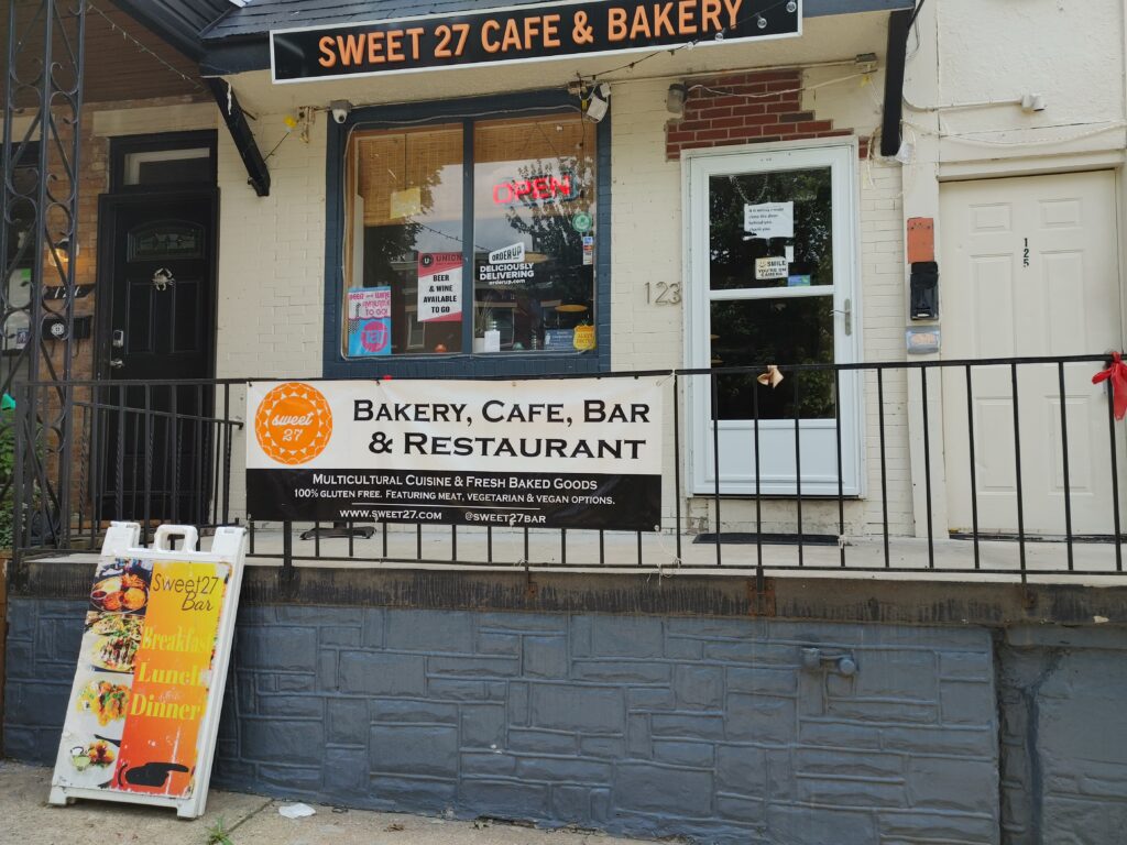 Sweet 27 Cafe and Bakery entrance