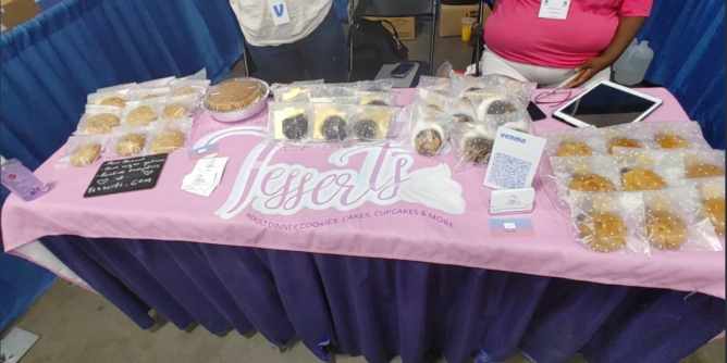 Tessert vendor display table at Nourished Festival